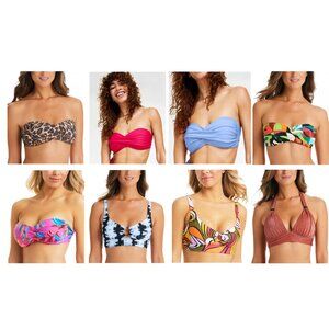 NWT Bar III Women's Twist Front Shirred Bikini Tops Sizes XS-XL $50 12HL670